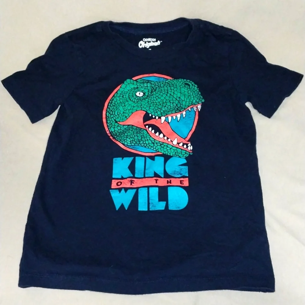 OshKosh navy 'King of the Wild' dinosaur graphic tee Size 7